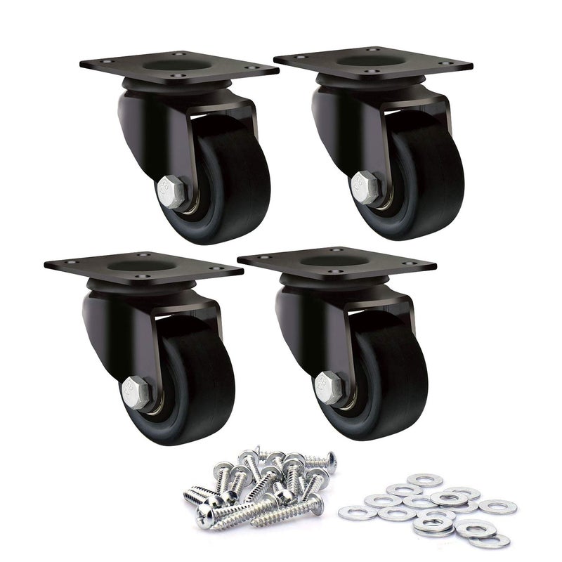 DGQ Heavy Duty Casters 2" Swivel Plate Caster Wheels Premium Commercial Grade Non-Marking Durable Nylon castors with 1320 lbs Capacity 4 Pack - Image 1